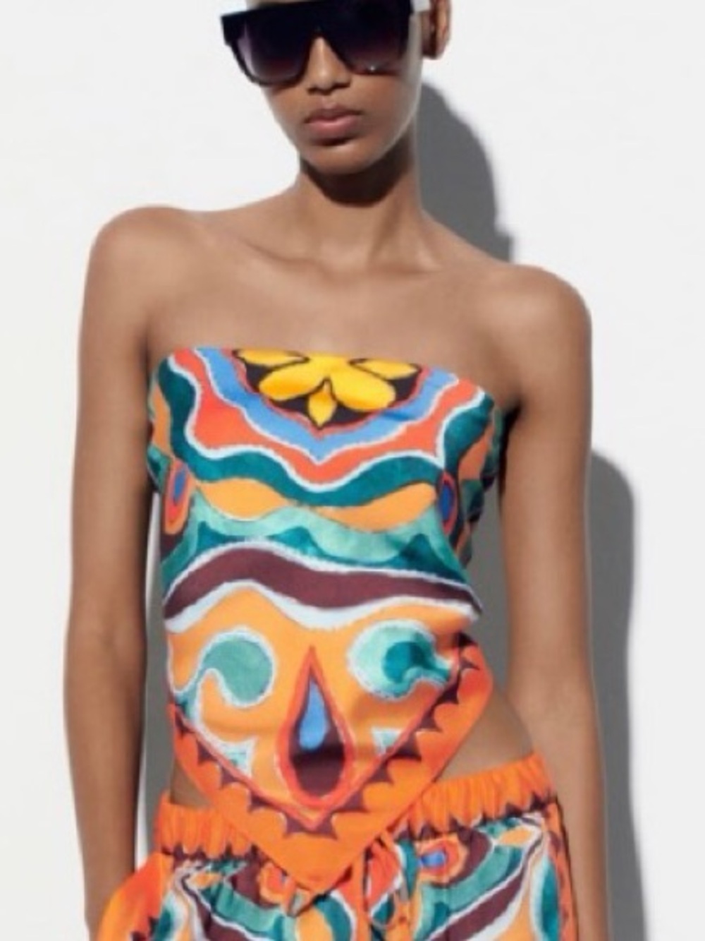 Zara a handkerchief-style top or tube top xs